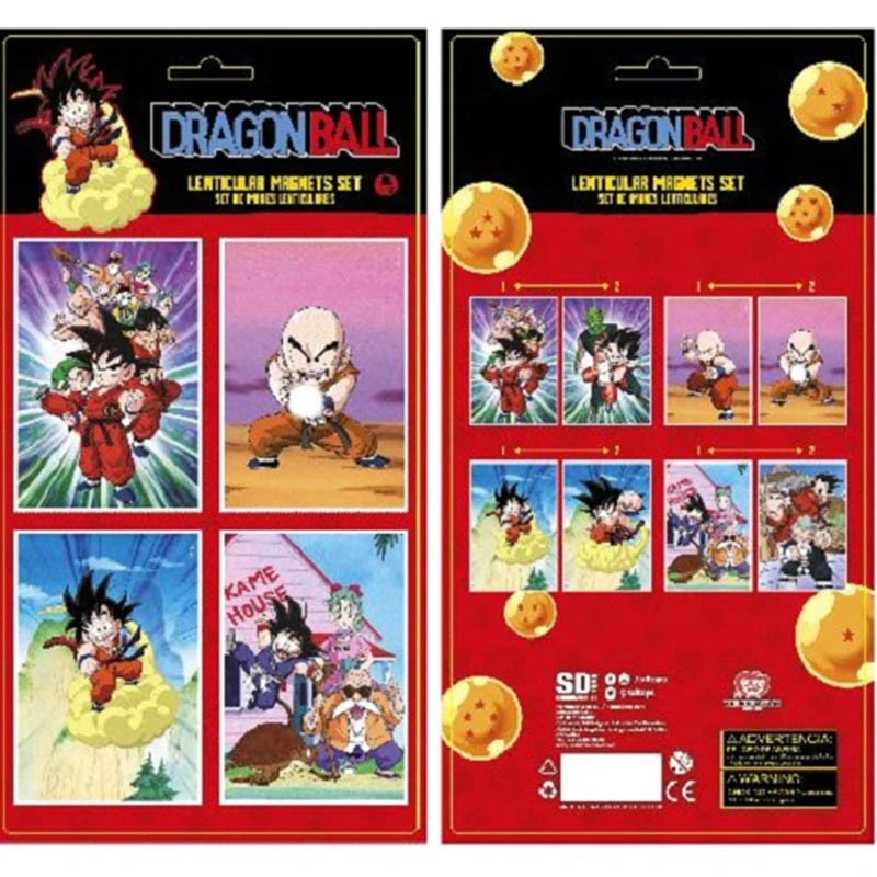 Dragon Ball - Set 4 De Magnets Lenticulaire 1 Dragon Ball - Set 4 De Magnets Lenticulaire