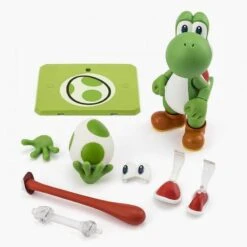 Super Mario Bros - Figurine Yoshi - S.H Figuarts -KamehaShop Soldes super mario bros figurine yoshi sh figuarts 4
